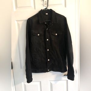 Mens black denim jacket size small